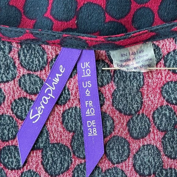 Seraphine Blue and Dark Red Dress Sz 6 - Picture 8 of 10